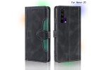 Чехол-книжка MyPads для Honor 20, черный+зеленый, флипом, противоударный