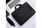 Сумка-портфель MyPads M181 из качественной импортной текстильной ткани для ноутбука 15.6 / 16 дюйма с удобными внешними отделениями для смартфона и планшета мужская черного цвета